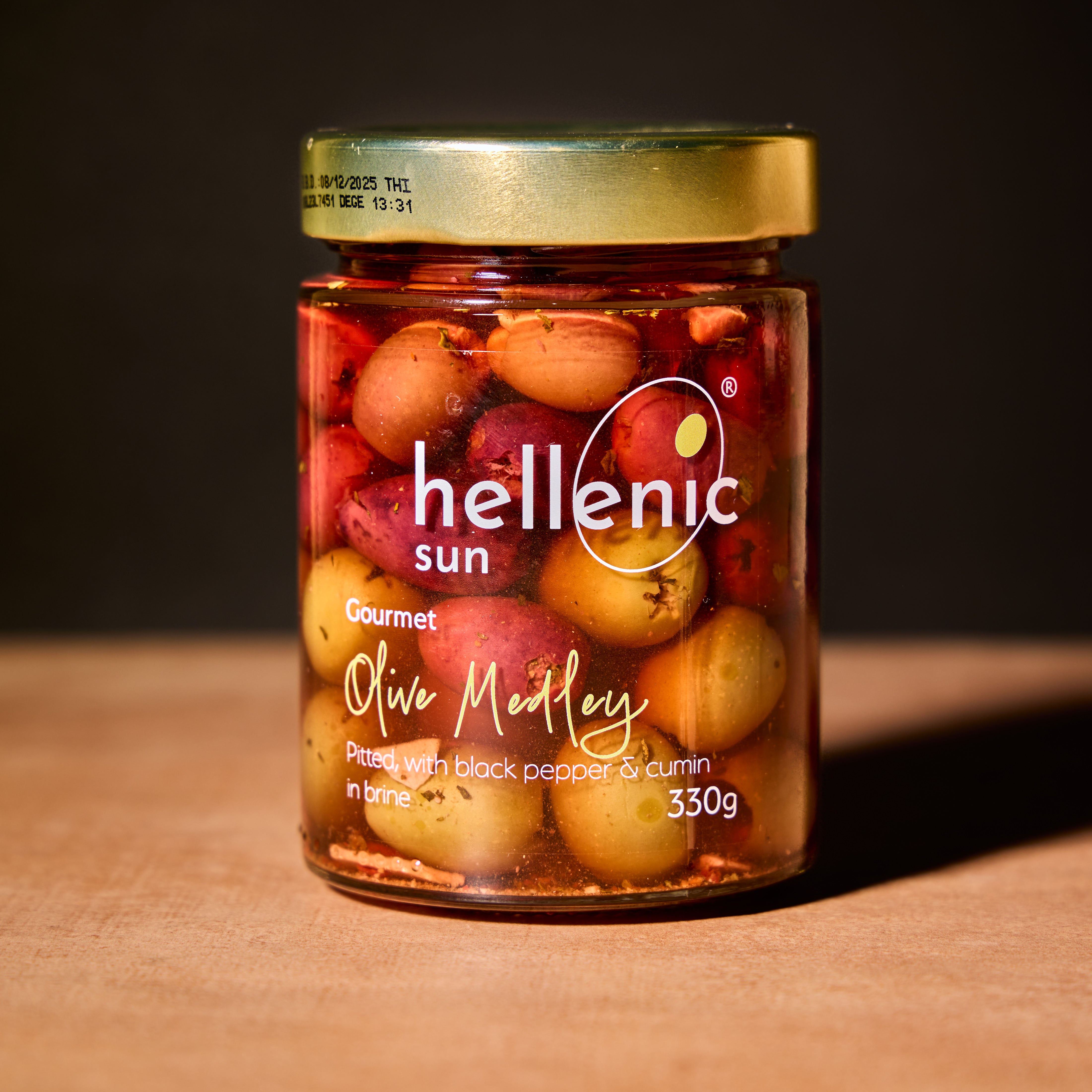Hellenic Sun Olives with Black Pepper and Cumin 330g Olives&Oils(O&O)